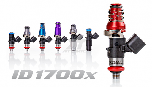 INJECTOR DYNAMICS 1700.48.14.R35.6 Injectors set ID1700x for NISSAN 370z/VQ37. 14mm (grey) adapter top. GTR lower spacer. Set of 6.