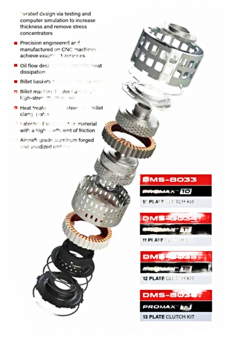 DODSON DMS-8036 PROMAX® + FORGED PISTONS 13 PLATE CLUTCH (PRO-GTR ONLY) NISSAN GT-R (R35CPMA13)